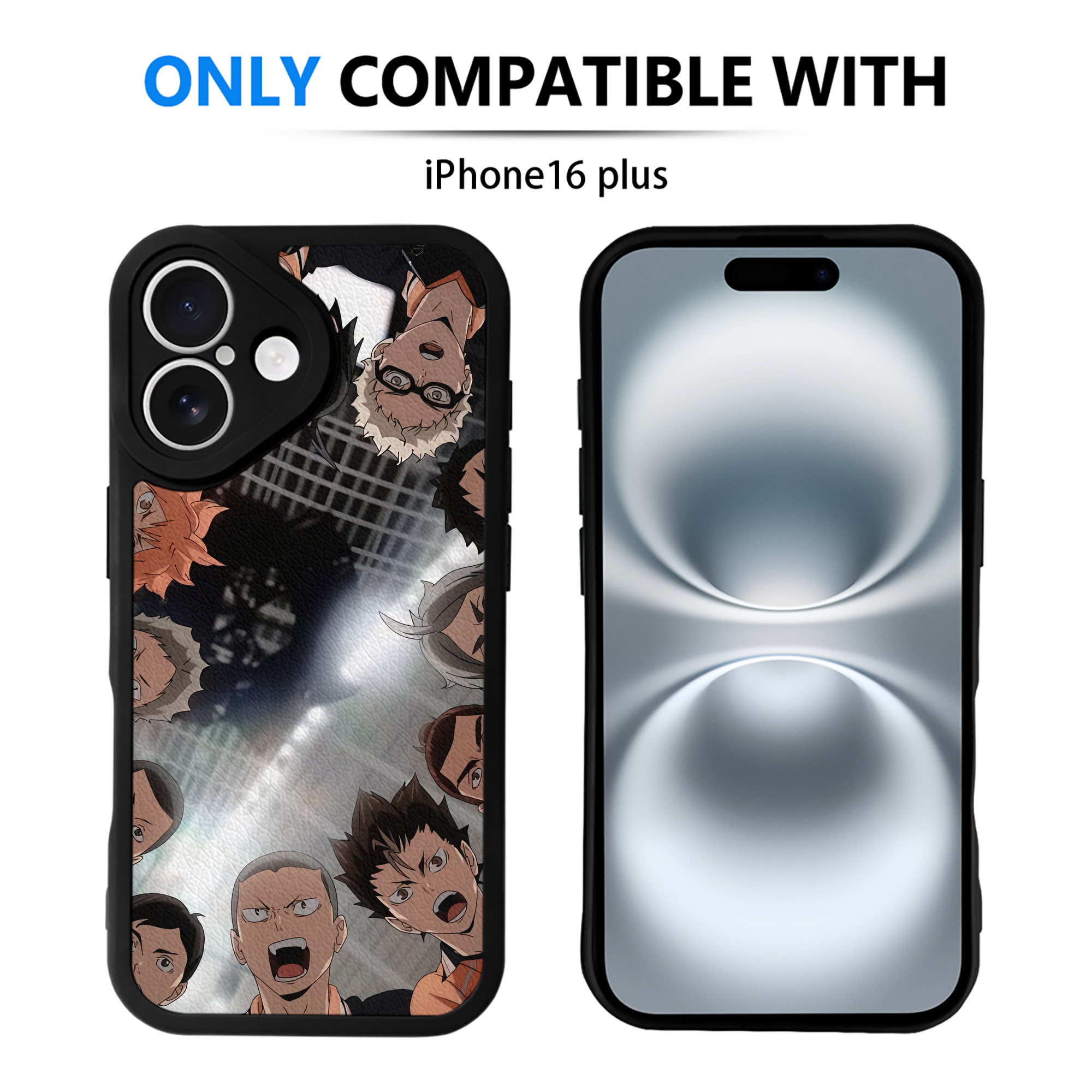 （画像用） ハイキュー!! Haikyu!! 【iPhone 16シリーズ対応】シリコンスマホケース（レザー調） 材質：シリコン